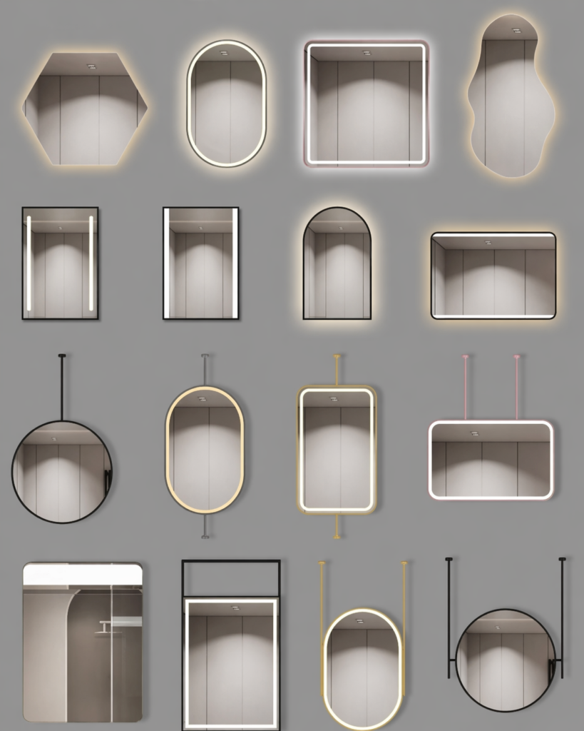 Bestselling Custom LED IP44 Fogless Bathroom Mirror Custom Logo Customizable ShapeSizeFrame Multiple Styles Factory Project