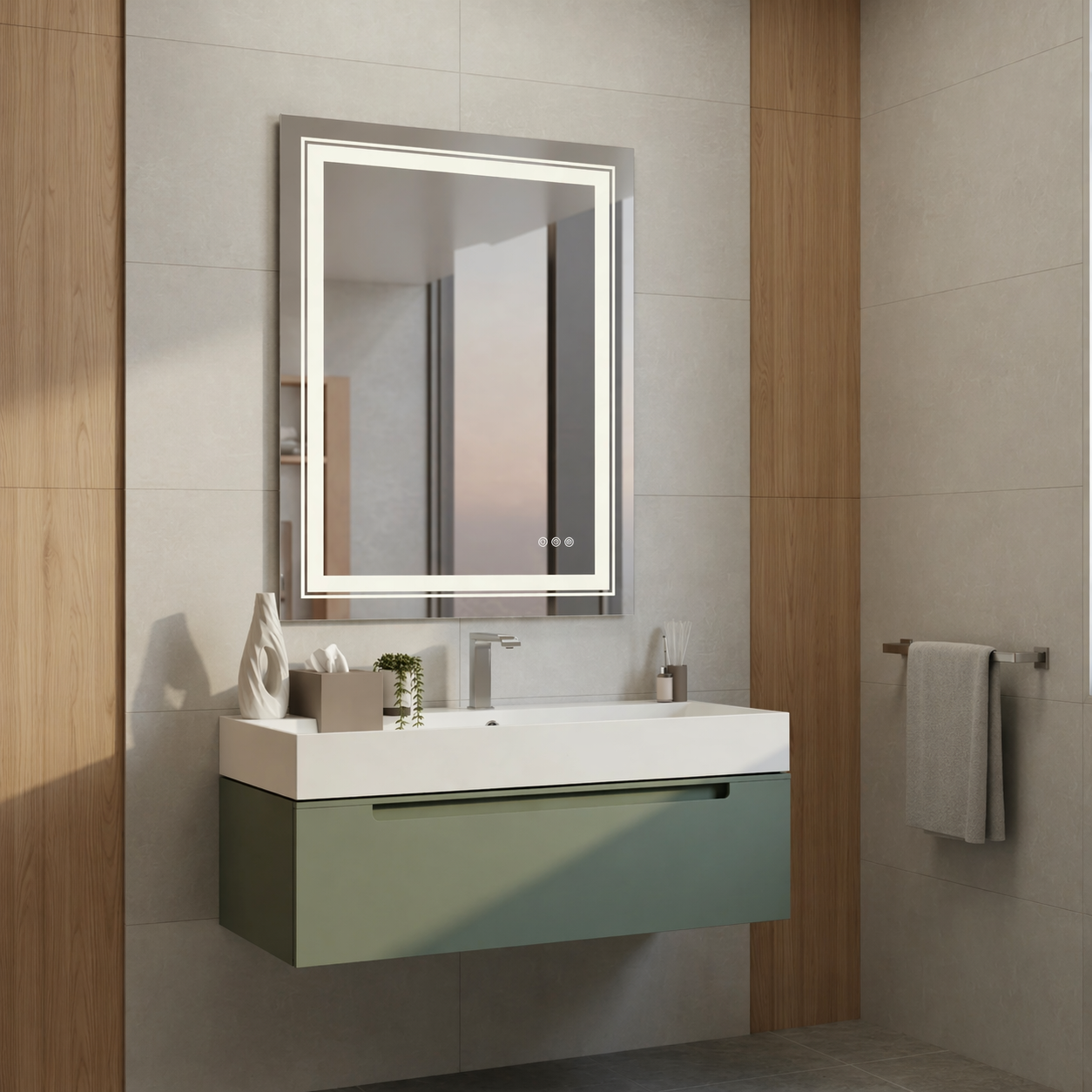Certified Smart LED Bathroom Mirrors for Australia & Canada, Custom Eco-Friendly Easy Clean Mirrors for Hotel, Hospital & School (4)