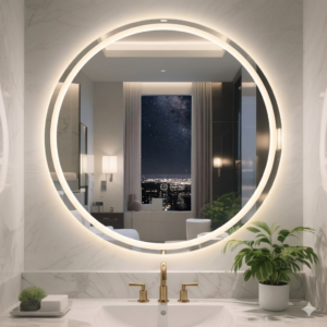 Chinese Manufacturer Modern Round Wall Mirror for Hotel & Home Decor, 607080cm 4MM Thick Round Bathroom Vanity Mirror (1)
