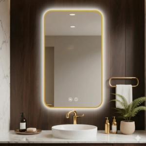 Custom Multi-Functional Frameless Rectangular Smart LED Mirror with Time Display, Anti-Fog & Dimmable Light for Home & Hotel 2