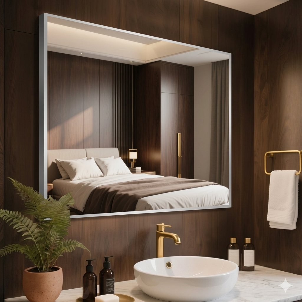 Factory Direct Large Rectangular Aluminum Frame Wall Mirror for Hotel, Living Room & Bathroom, Anti-Corrosion & Durable