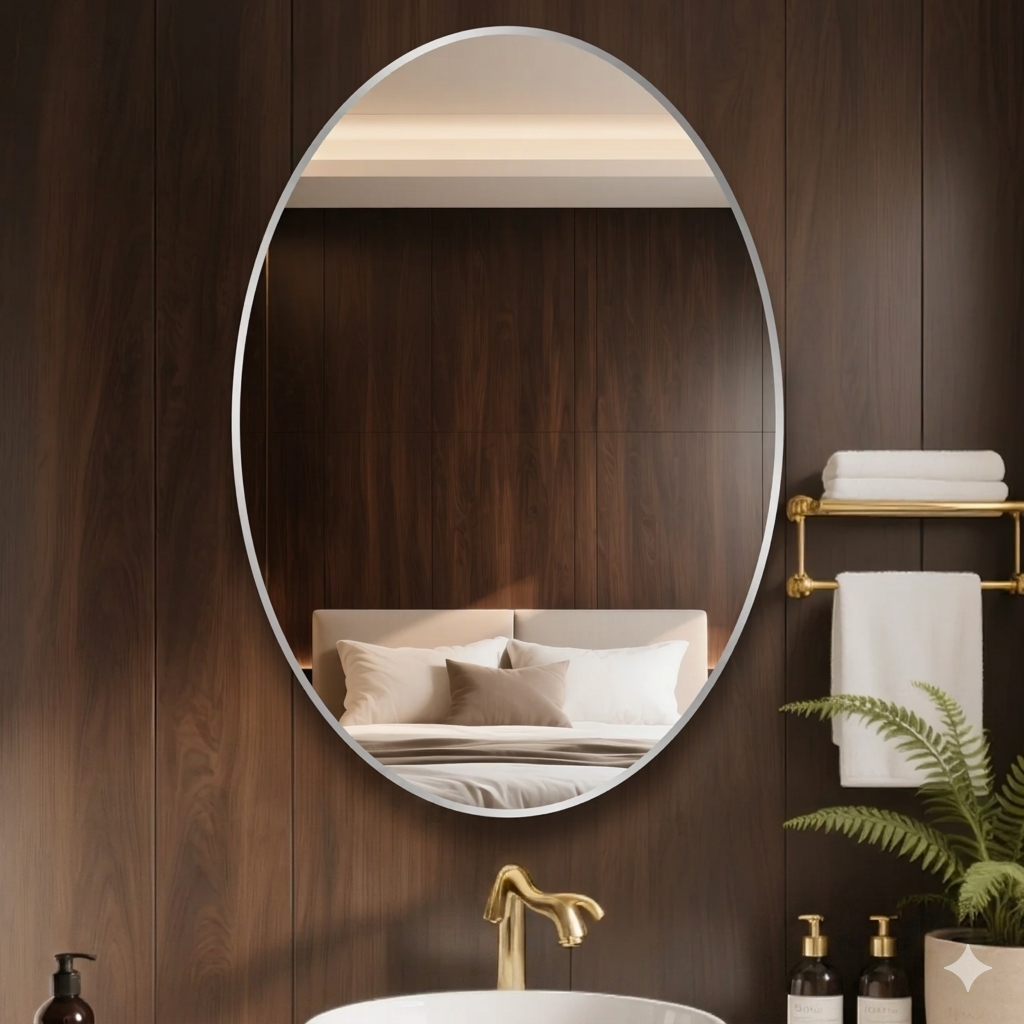 Factory Made Bathroom Mirror, Silver Wall Mirror with Aluminum Alloy Frame for Shopping Mall, High-End Hotel & Club Projects