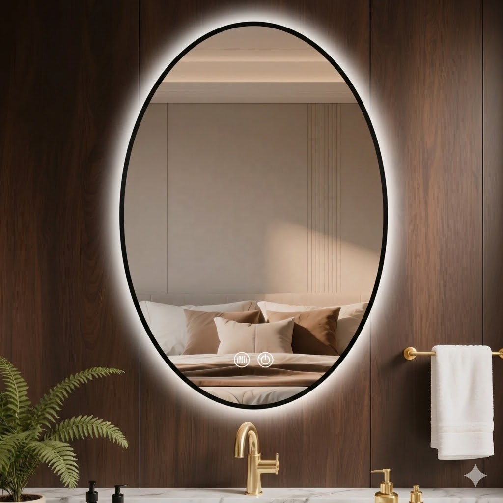 Illuminated Aluminum Frame Arched Backlit LED Bathroom Mirror with Anti-Fog for Hotel & Home DecorDecorative Wall Mirror (2)