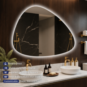 Ins Style Vertical Cloud Shape Makeup Mirror with 3-Color Lighting, Smart Touch Control Vanity Mirror for Dresser (2)