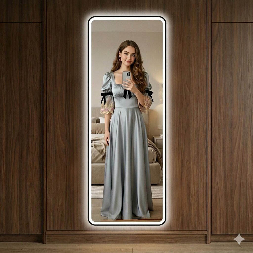 Large Smart LED Full Length Wall Mirror, Full Body Mirror for Hotel Guest Room & Bathroom with LED Lights
