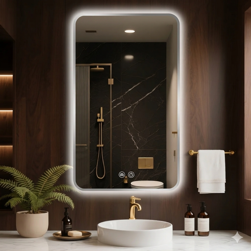 New Design Smart LED Lighted Mirror, Illuminated Bathroom Vanity Mirror with Light, Professional for Hotel and Salon Use