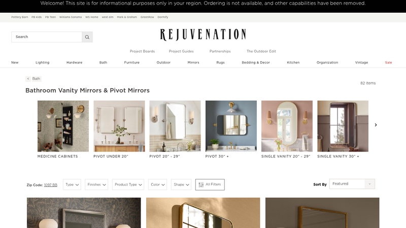 Bathroom Mirrors:  Large & Frameless Designs
