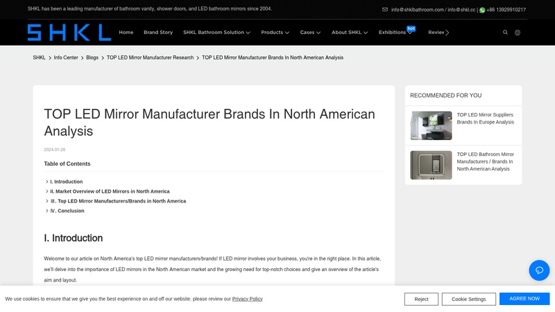 TOP LED Mirror Manufacturer Brands in North American Analysis