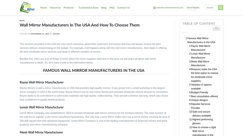 Wall Mirror Manufacturers In The USA And How To Choose Them